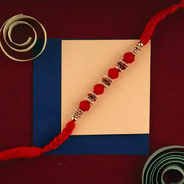 Rasgulla with Traditional Beads Rakhi