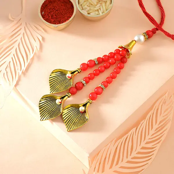 Blazing Red Bhaiya N Bhabhi Rakhi Set