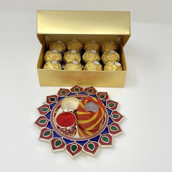 Petals Mirror Thali and Ferrero