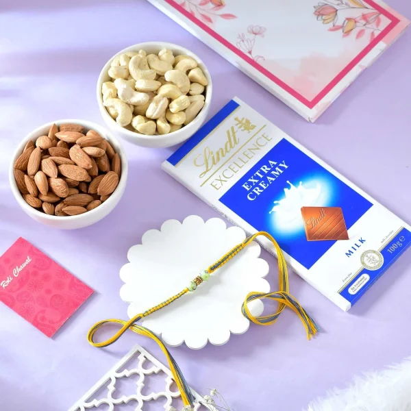 Premium Rakhi with Chocolates & Dryfruit Nuts
