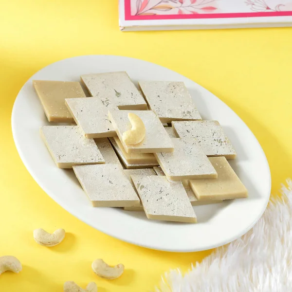 Krishna Bansuri Rakhi Gift Combo with Kaju Katli