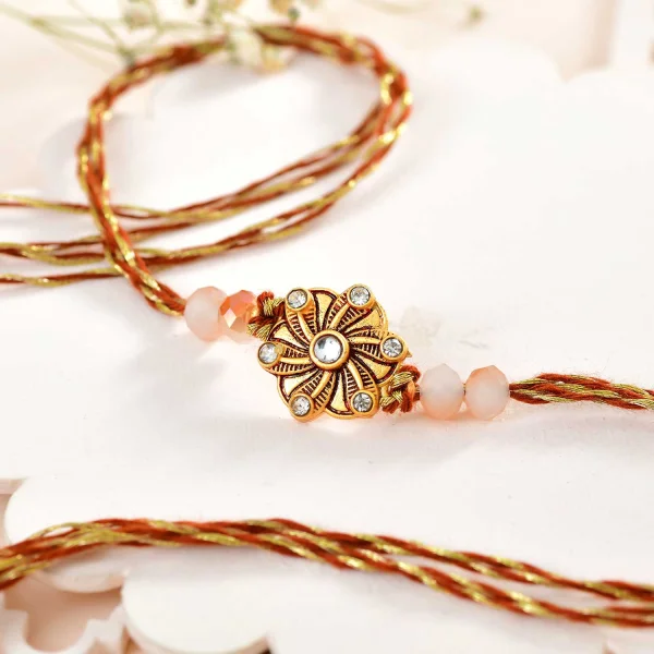 Classic Golden Flower Rakhi