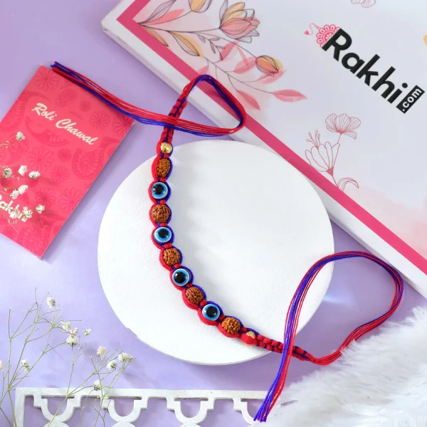 Premium Evil Eye Protection Rudraksh Rakhi