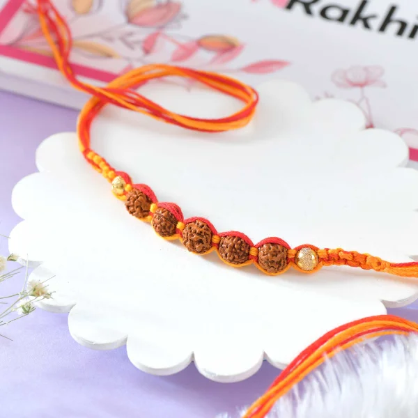 Premium Five Rudraksha Rakhi
