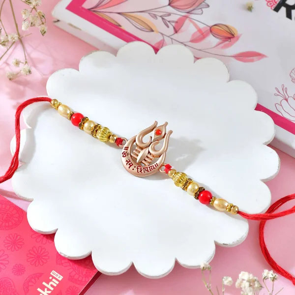 Om Namah Shivaay Rakhi Gift Combo with Chocolate & Sweet