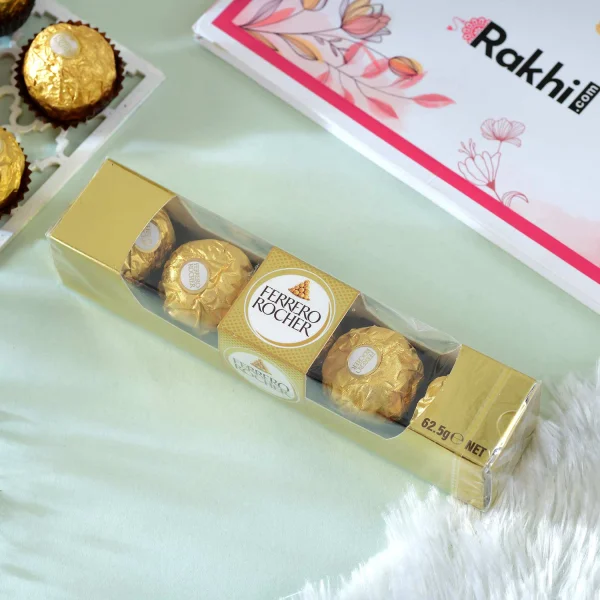 Hamsa Rakhi Gift Combo with Ferrero Rocher