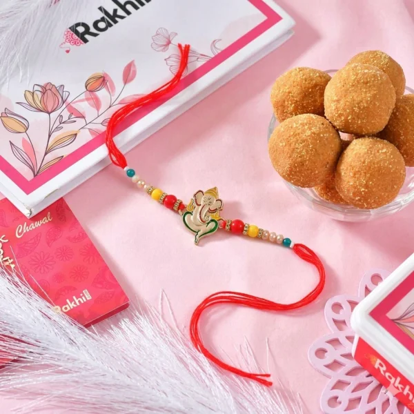 Premium Siddhivinayak Rakhi with Besan Laddoo