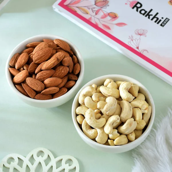 Kundan Rakhi Gift Combo with Chocolates & Dryfruits