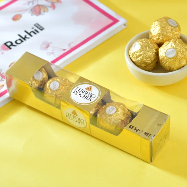 Raja Rani Rakhi Gift Combo with Ferrero Rocher