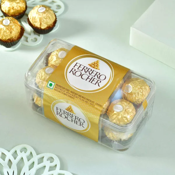 Premium Designer Rakhi Set with Besan Laddoo & Ferrero Rocher