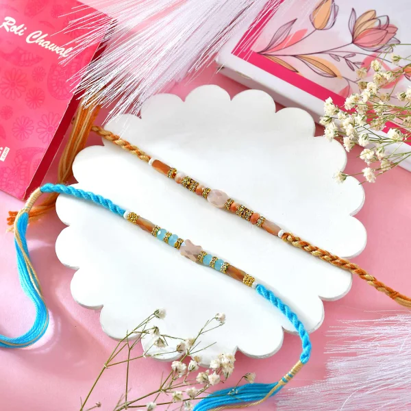 Pack of 2 Delightful Rakhi Gift Combo with Assorted Dryfruits