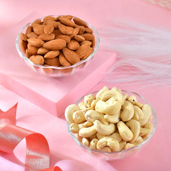 Pack of 2 Delightful Rakhi Gift Combo with Assorted Dryfruits