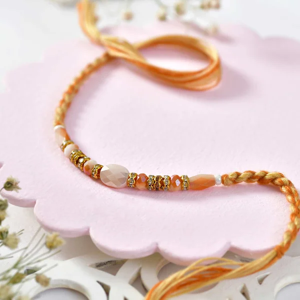 Luxury Dual Rakhi Set with Beads and Braided Thread Design