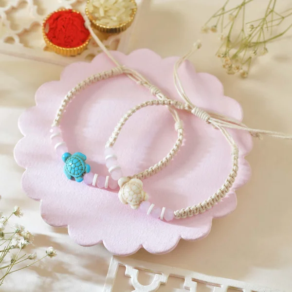 Premium Lucky Turtle Rakhi Set