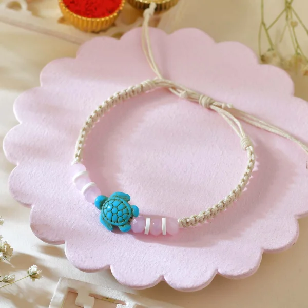 Premium Lucky Turtle Rakhi Set