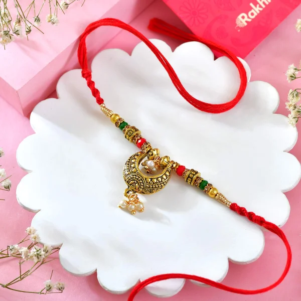 Rudraksha Rakhi Gift Combo with Bhabhi Rakhi