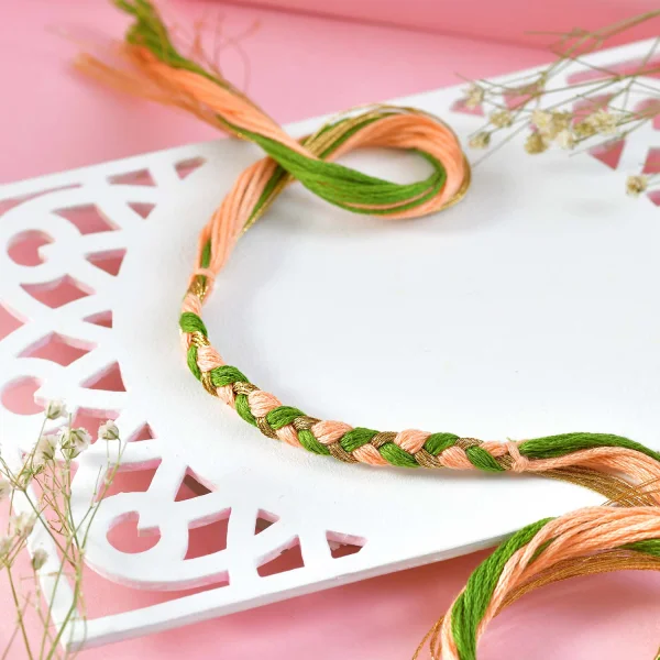 Premium Three Multi Color Fancy Rakhi Set