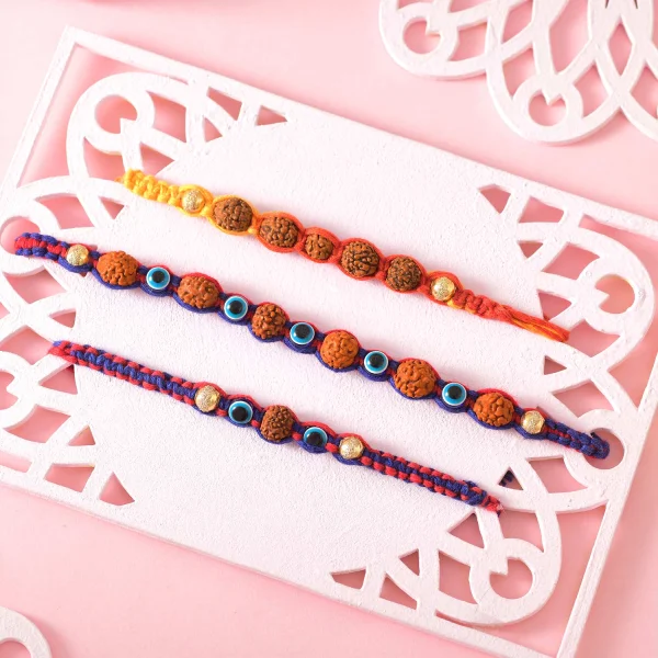 Three Rudraksh Premium Designer Bhai Rakhi