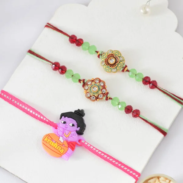 Pack of 2 Rakhi Gift Combo with Krishna Children