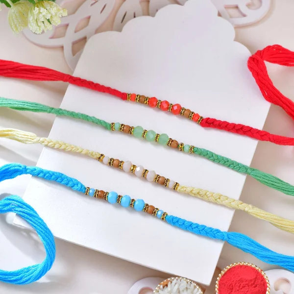 Premium Fascinating Four Rakhi with Kaju Katli