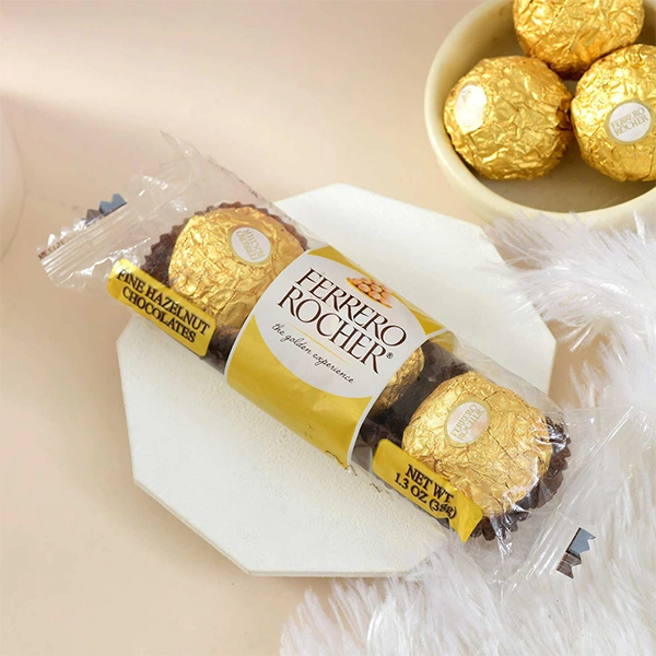 Single Rakhi With Ferrero & Besan Laddoo