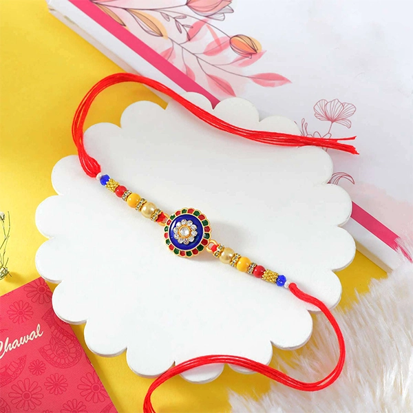 Single Rakhi With Soan Papdi & Cashew