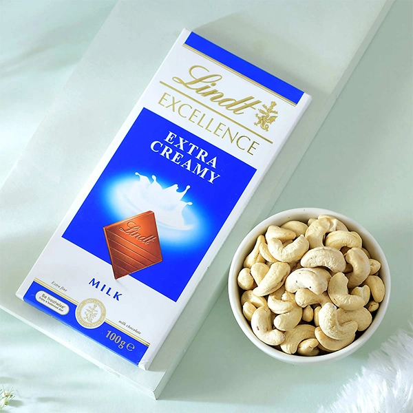 Single Rakhi With Cashew & Lindt Chocolate
