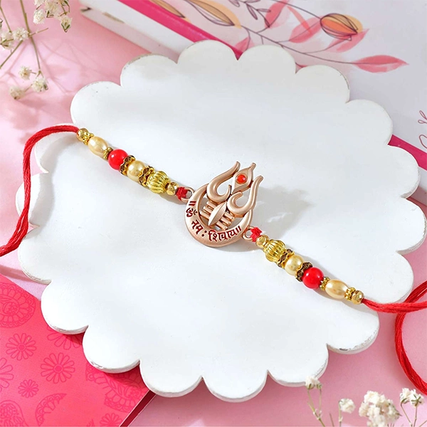 Om Namah Shivaay Rakhi with Chocolate & Sweets
