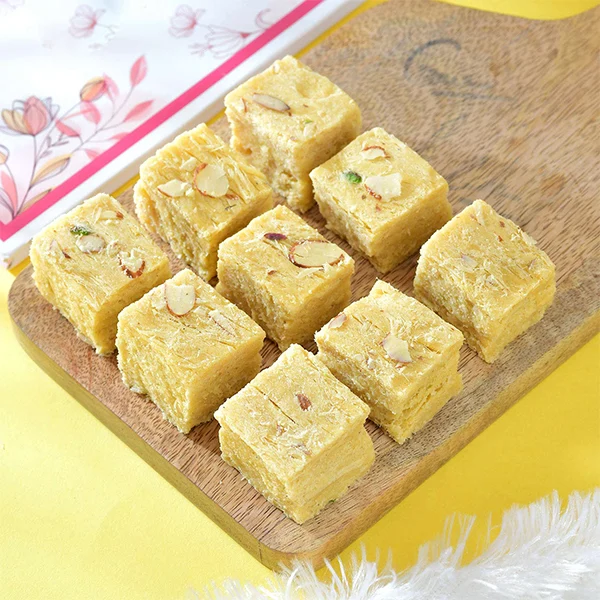 Set of Two Rakhi With Soan Papdi