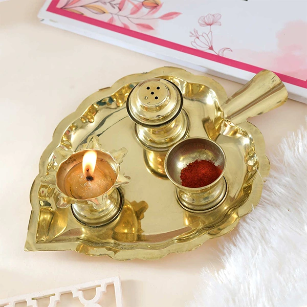 Divine Duo Rakhi Hamper with Kaju Katli & Pooja Thali