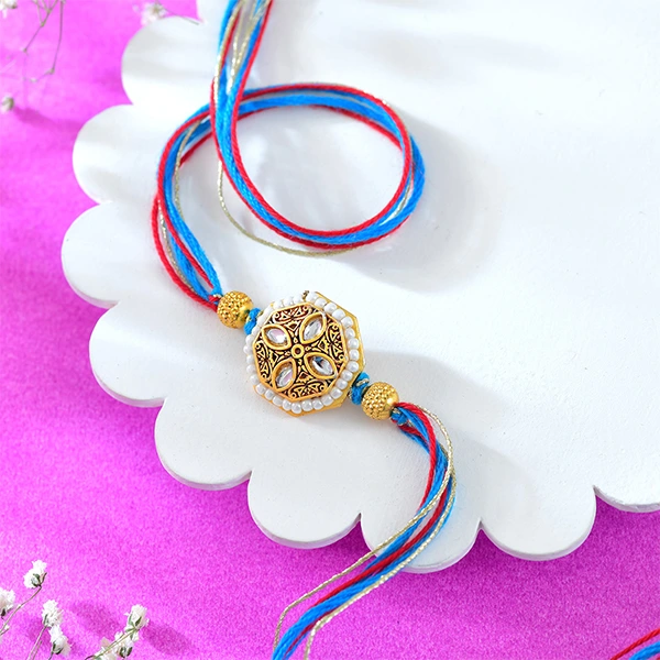 Traditional Bead & Stone Rakhi Set