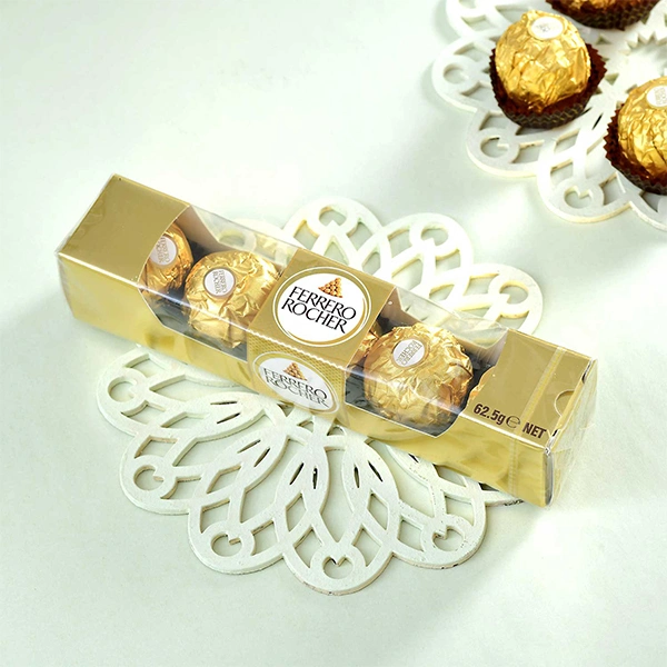 Set of Two Rakhi With Besan Laddoo & Ferrero