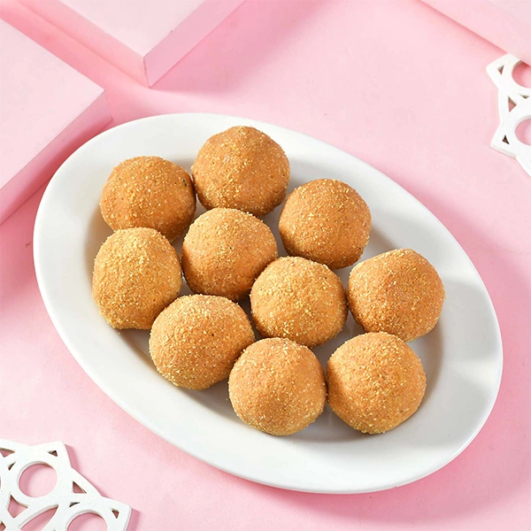 Set of 3 Enchanting Rakhi with Besan Laddoo
