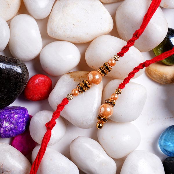 Elegant Designer Bhaiya Bhabhi Rakhi Set For UK