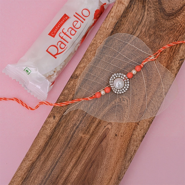 Stone Studded Rakhi with Raffaello Bar