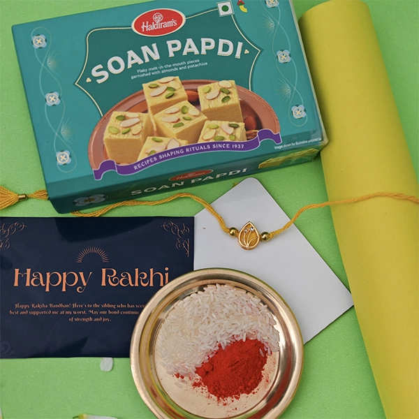 Fancy Rakhi with Soan Papdi