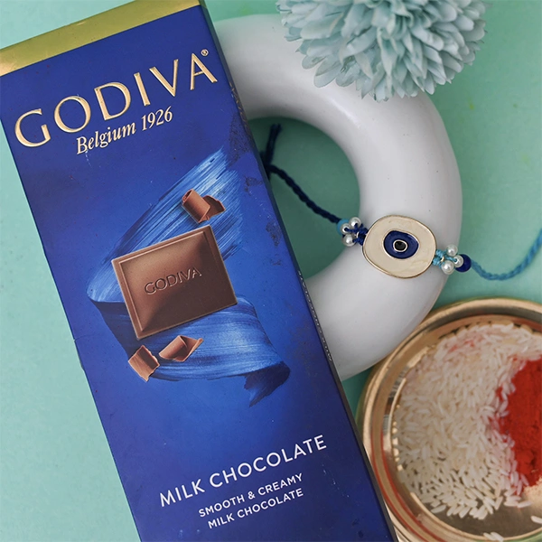 Evil Eye Rakhi with Godiva Bar