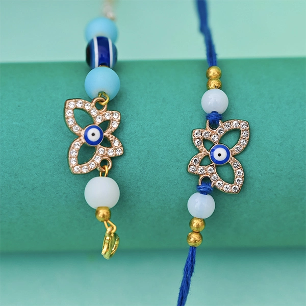 Set of Butterfly Shaped Evil Eye Rakhi