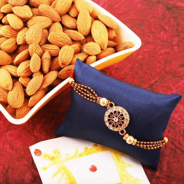 Stone Studded Rakhi and Almond