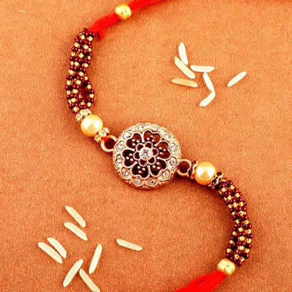 Stone Studded Single Rakhi