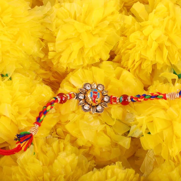Elegant Ganesha Studded Rakhi