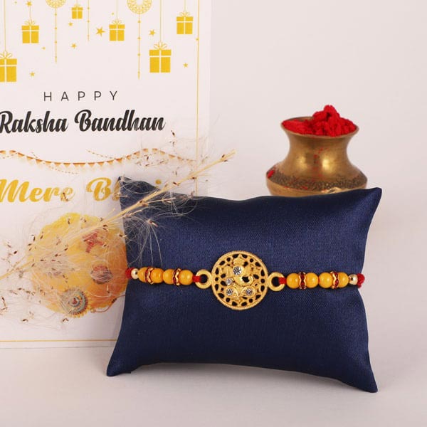 Golden Sparkle Ganesha Rakhi - Canada