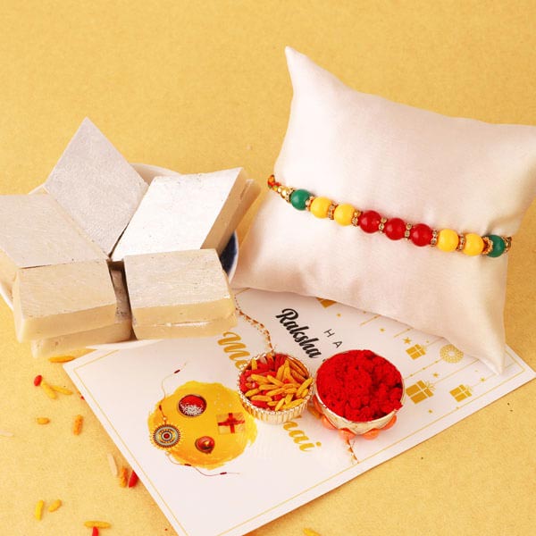 Multi Color Beaded Rakhi & 200 KK