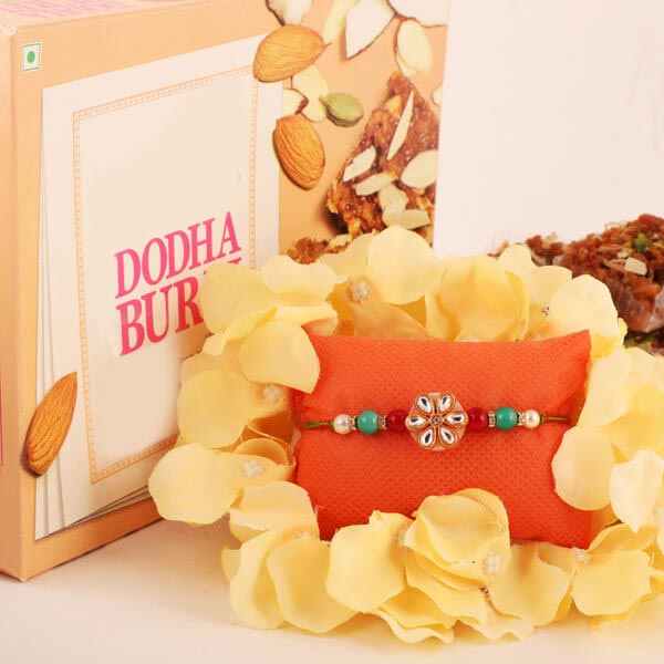Simply Elegant Floral Rakhi & Dhodha