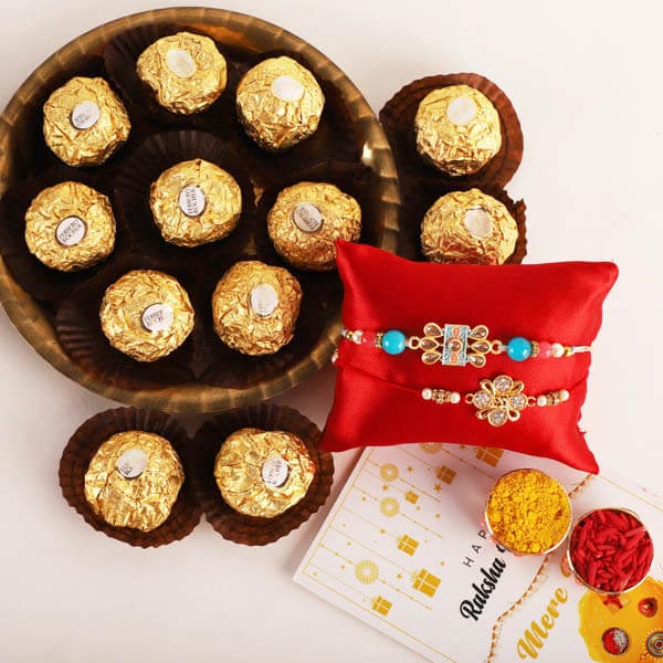 Delicate Rakhis & 12pc Ferrero Rocher - Canada