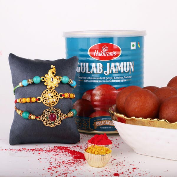 Gulabjamun Rakhi for Three - Canada
