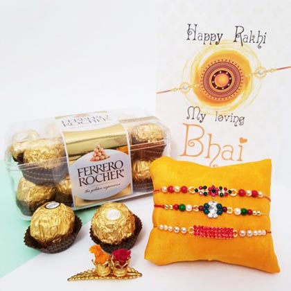 3 Traditional Rakhis & Ferrero