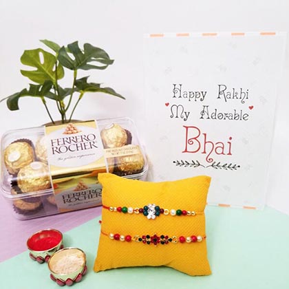 2 Rakhi Set with FR 16pc