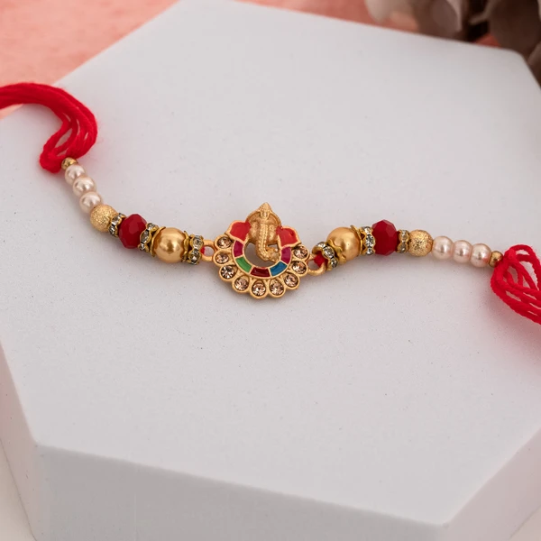 Divine Meenakari Ganesha Rakhi for Brother