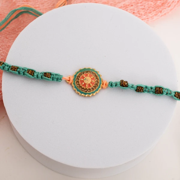 Elegant Meenakari Floral Rakhi with Kaju Katli